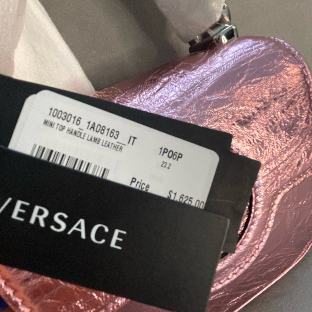 NWT Versace Crackled Lambskin La Medusa Mini Bag - Picture 7 of 7